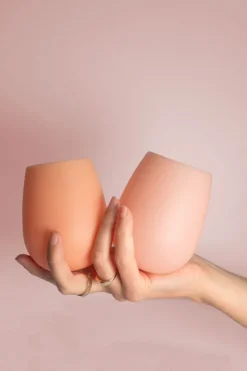 Porter Green Fegg Peach Silicone 2 Pack Foldable Tumbler