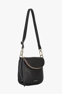 Saben FiFi Black Fold Over Leather Shoulder Bag