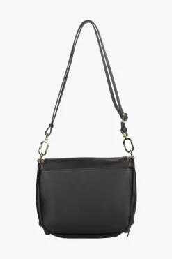 Saben FiFi Black Fold Over Leather Shoulder Bag