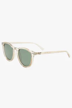 Le Specs Fire Starter Round Clear Stone Khaki Polarised Lens Sunglasses