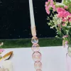 Willow u0026 Mae Five Bubble Pearl Pink 30cm Glass Taper Candle Holder