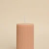Flo's Home Flat Head Ribbed Column Small Handmade Soy Nude Candle