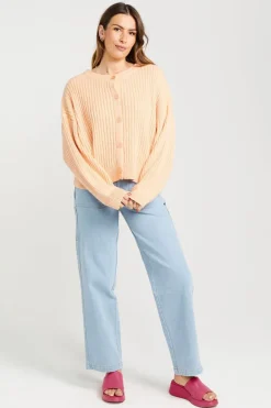 Thing Thing Flo Peach Wool Blend Cardigan