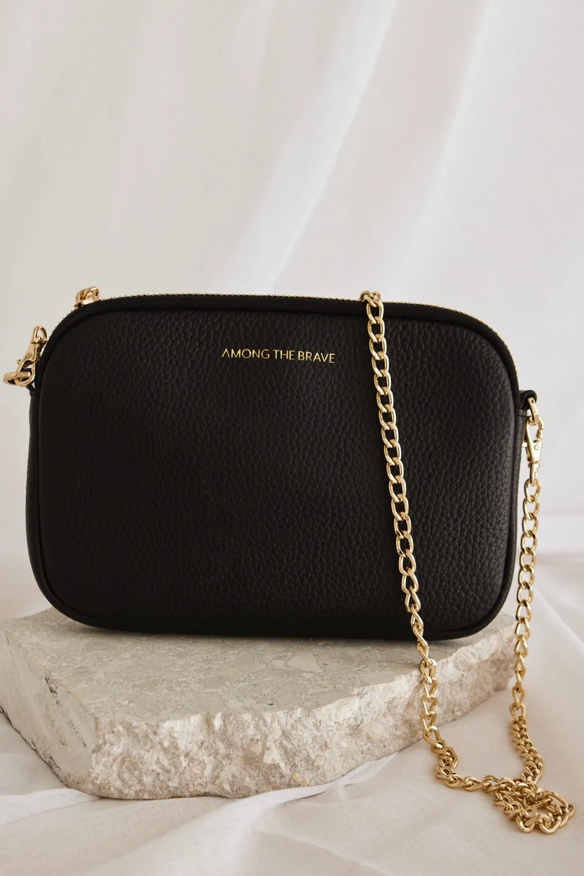 Among the Brave Florence Black Leather Single Pouch Bag