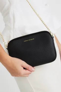 Among the Brave Florence Black Leather Single Pouch Bag