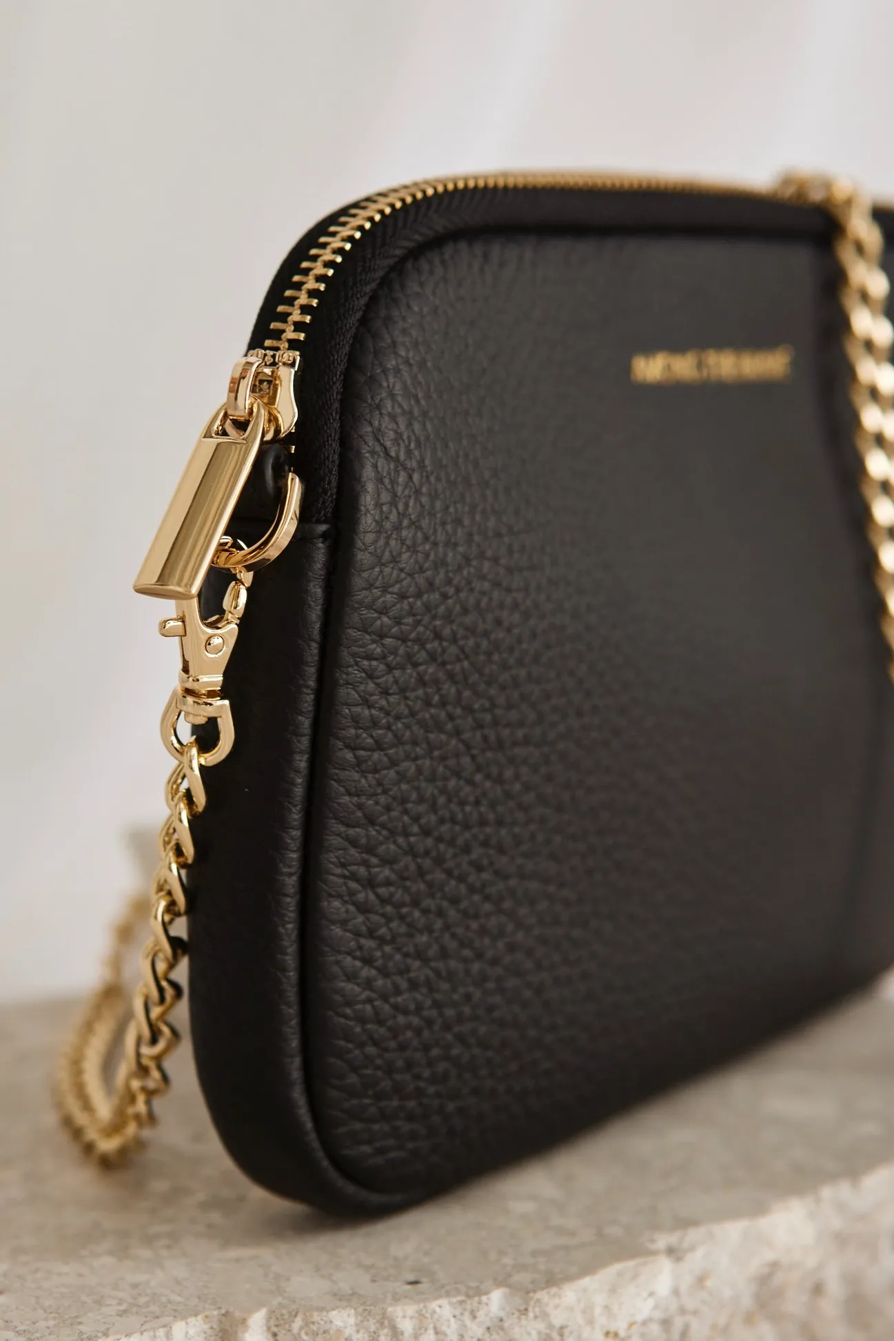Among the Brave Florence Black Leather Single Pouch Bag