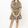 Leila + Luca Florida Spice Tulip SS Tiered Mini Dress