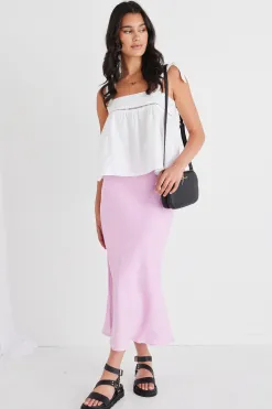 Among the Brave Fluid White Linen Reversible Tie Shoulder Cami