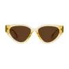 Prive Revaux Fly Girl Oval Cateye Yellow Framed Sunglasses with Brown Lens