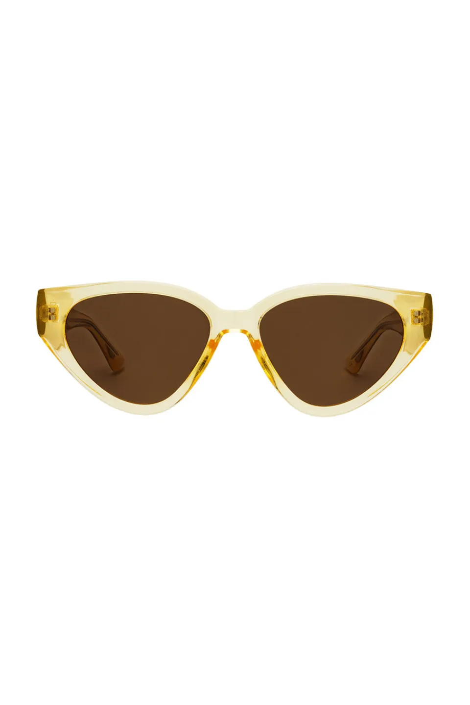 Prive Revaux Fly Girl Oval Cateye Yellow Framed Sunglasses with Brown Lens