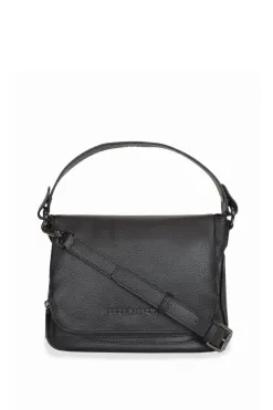 Federation For Keeps Black Crossbody Bag with Zipped Flat Gunmetal Hardware
