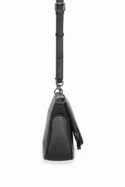 Federation For Keeps Black Crossbody Bag with Zipped Flat Gunmetal Hardware