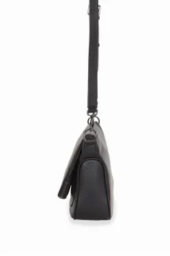 Federation For Keeps Black Crossbody Bag with Zipped Flat Gunmetal Hardware