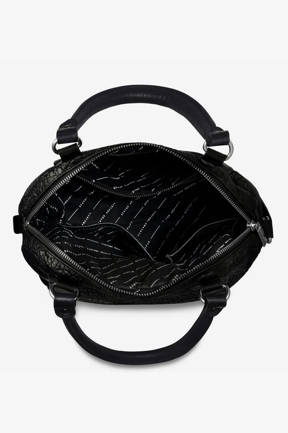 Status Anxiety Force of Being Black Bubble Leather Handbag