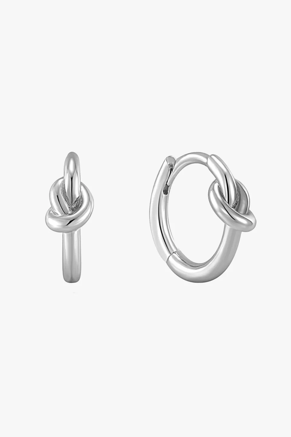 Ania Haie Forget Me Knot Huggie Hoop Silver 12mm EOL Earrings