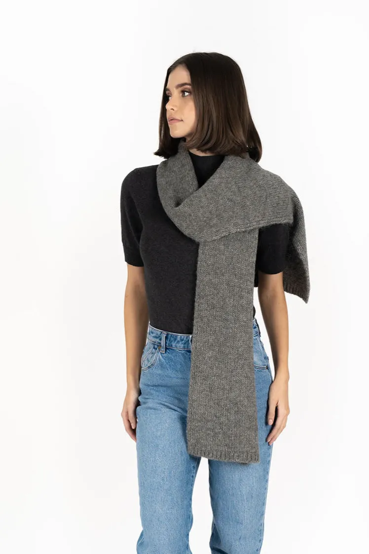 Humidity Lifestyle Fortune Grey Wool Scarf