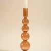 Willow u0026 Mae Four Bubble Brown 25cm Glass Taper Candle Holder