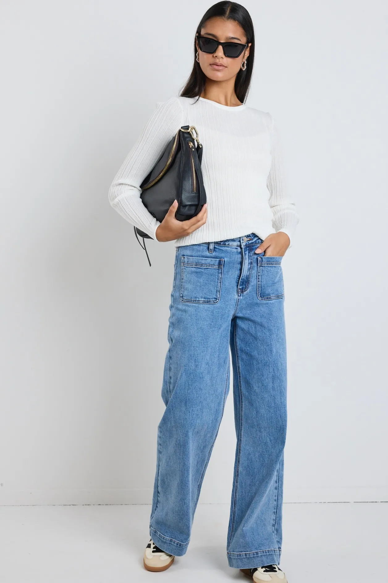 Among the Brave Fragment Ivory Sheer LS Knit Top