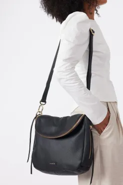Saben Frankie Fold Over Black Shoulder Bag