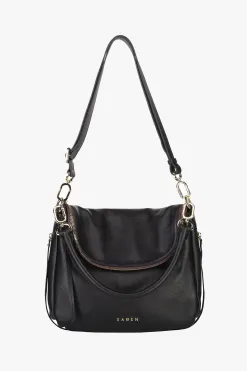 Saben Frankie Fold Over Black Shoulder Bag