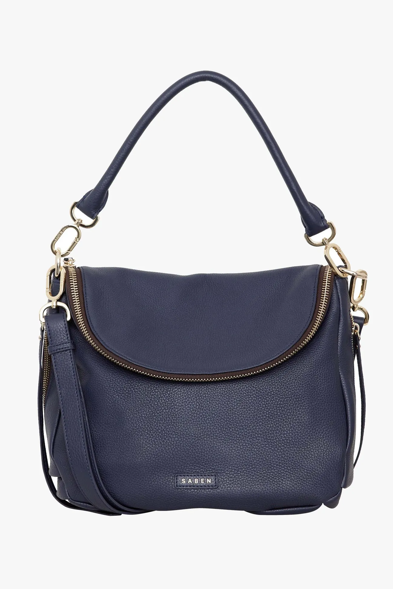 Saben Frankie Fold Over Midnight Blue Shoulder Bag