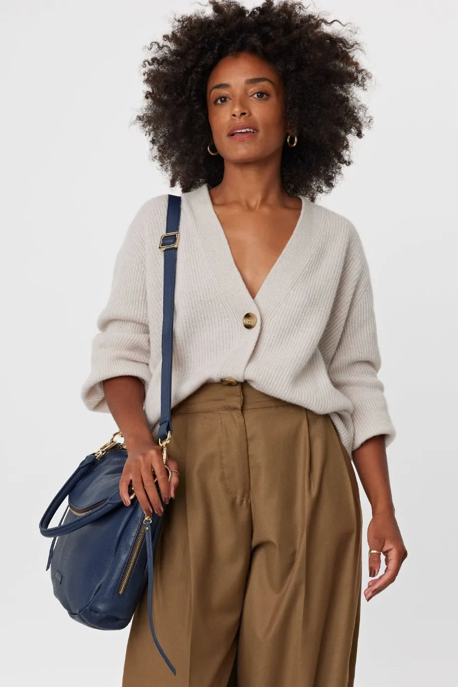 Saben Frankie Fold Over Midnight Blue Shoulder Bag