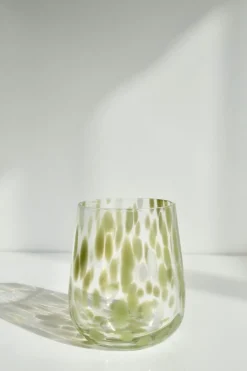 Coast to Coast Freckle Olive 7x10cm Glass Tumbler