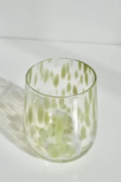 Coast to Coast Freckle Olive 7x10cm Glass Tumbler