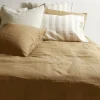 Home Lab 100% French Flax Linen Duvet Cover Set - Ginger - King