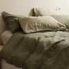 Home Lab 100% French Flax Linen Duvet Cover Set - Lichen - King