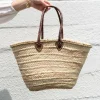 Epicure French Market Basket Bag with Deluxe Tan Leather Handle