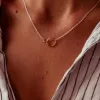 Petals Friends 14k Gold Plate Double Circle Necklace