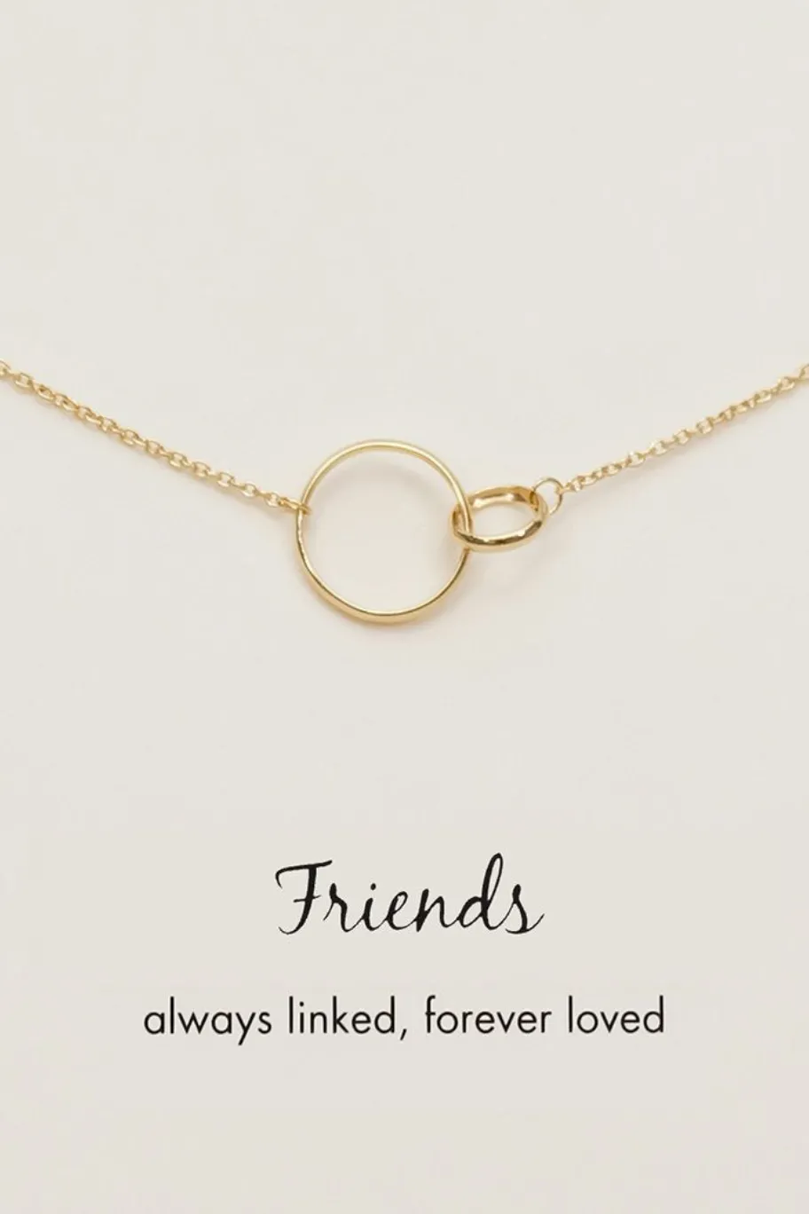 Petals Friends 14k Gold Plate Double Circle Necklace