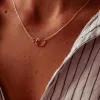 Petals Friends Sterling Silver EOL Double Circle Necklace