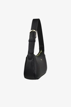 Peta + Jain Gabi Black Vegan Leather Gold Hardware Shoulder Bag
