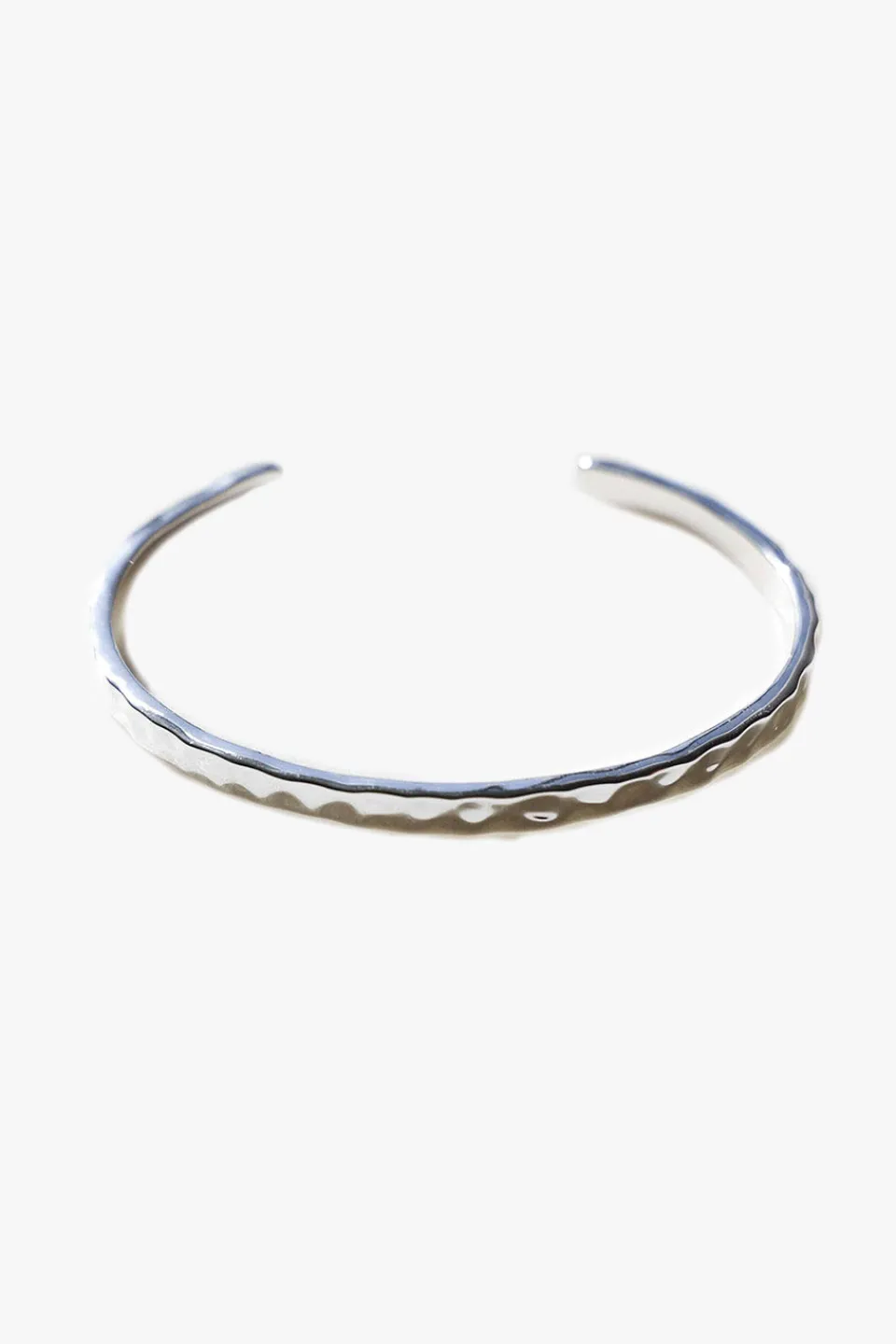 Love Lunamei Gaia Sterling Silver Plate Soft Hammered Cuff Bangle
