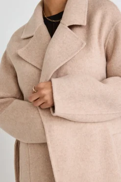 By Rosa. Geneva Oat Wool Blend Belted Coat