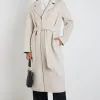By Rosa. Geneva Snow Marle Wool Blend Belted Coat