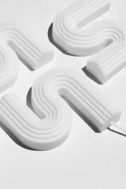 Nani + Co Geometric Wave Decorative White Unscented Candle