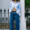 Rollas Gigi Forever Blue Mid Barrel Jean