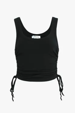 Love Lulu Gimme Black Rib Drawstring Tank