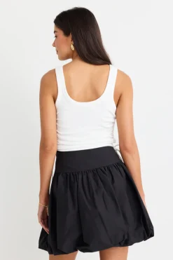 Love Lulu Gimme White Rib Drawstring Tank