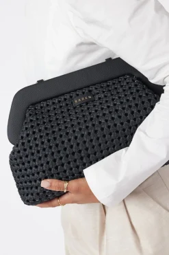 Saben Ginny Black Braid Shoulder Bag