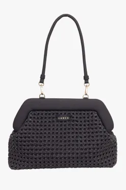 Saben Ginny Black Braid Shoulder Bag