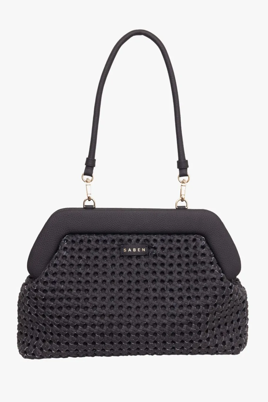 Saben Ginny Black Braid Shoulder Bag