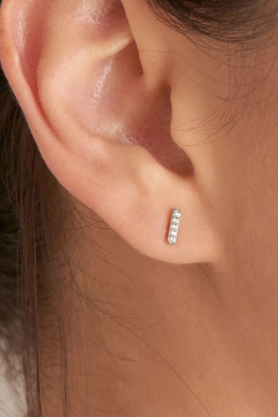 Ania Haie Glam Rock Silver Bar Stud EOL Earrings