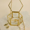 Willow u0026 Mae Glass with Gold Trim Large Hexagonal Jewellery Boxes