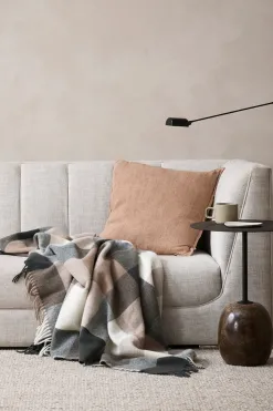 Baya Glenburn Tan Multi Check 150x180cm Wool Throw