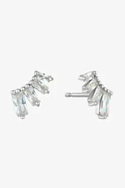 Ania Haie Glow Getter Crystal Silver Bar Stud EOL Earrings