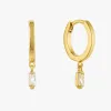 Ania Haie Glow Getter Gold Huggie Hoops with EOL Crystal Drop